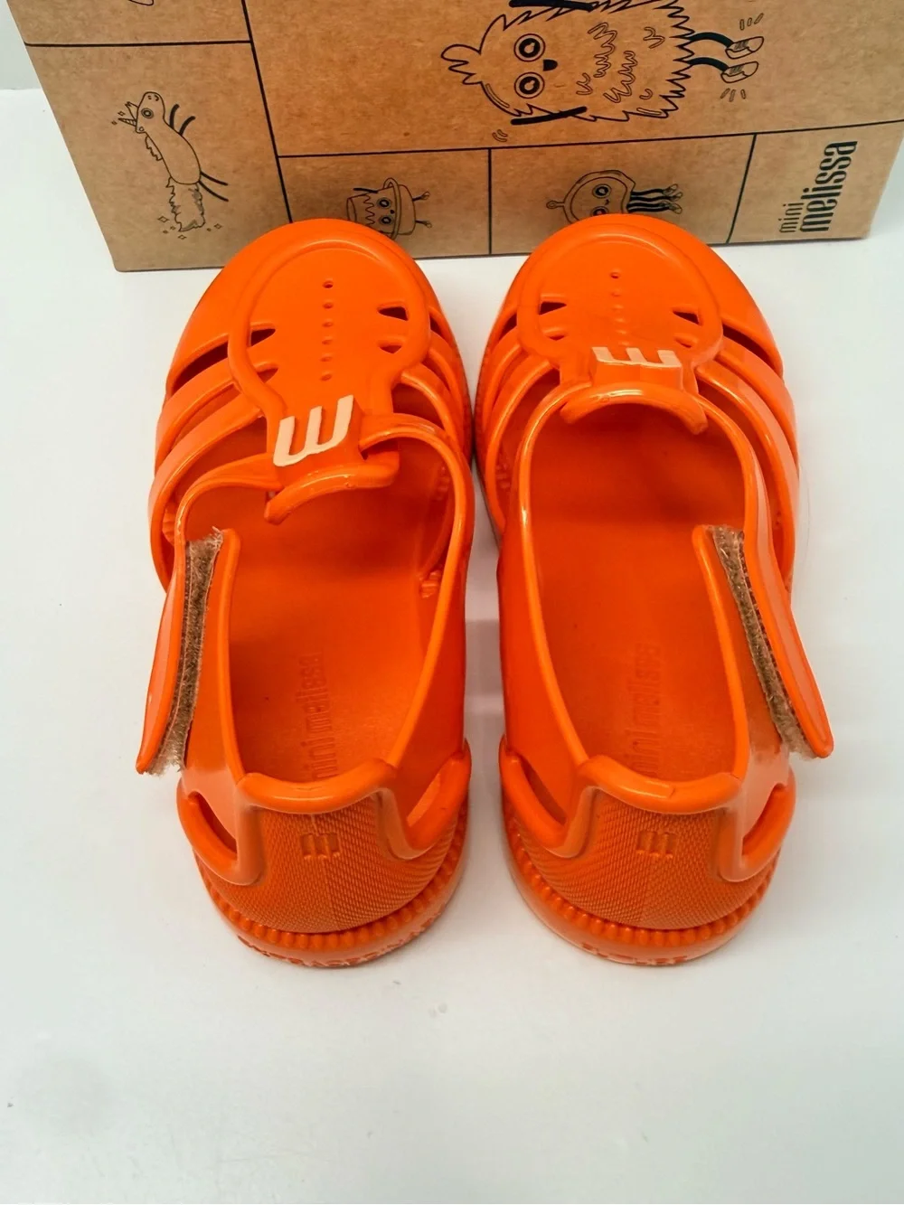 Mini Melissa Hip Daydream Orange Jelly Sandals Size 10 NIB